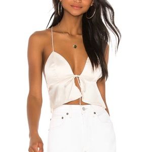 superdown Isla Satin Top in Ivory
